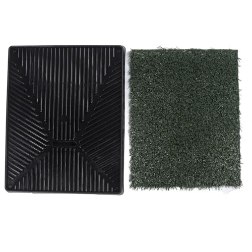 Dog Grass Pee Pads Easy to Clean 3 Layer System Reusable Puppy Training Artificial Grass Potty Tray for Indoor Small Dogs (Small) von Senrusa