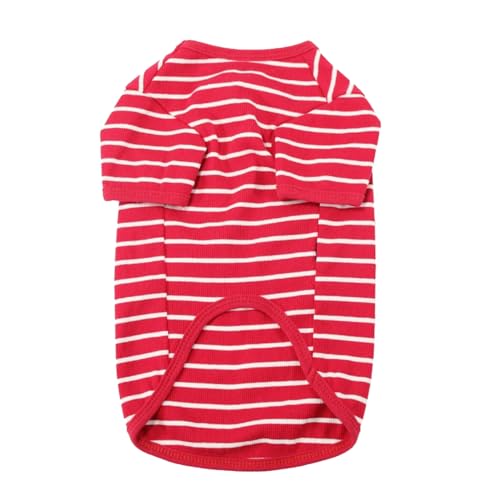 Dog Shirts Striped Cotton Clothes Pet Breathable Stretchy Soft Shirt for Small Medium Large Boy Girl Dogs Spring Summer Style (S) von Senrusa