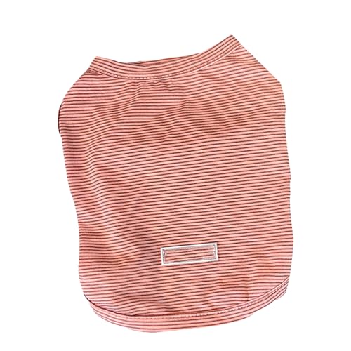 Dog Striped T Shirt Fashionable Soft Cotton Small Dog Clothing Pet Vest for Bichon Frise Schnauzer Spring Summer (Red Striped Vest XXL) von Senrusa