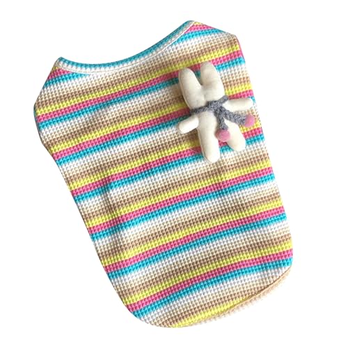 Hunde Sommerweste stilvolle süße atmungsaktive Katze Baumwollgestreifte Tanktops für tägliche Outdoor -Reise Camping Walking (M) von Senrusa
