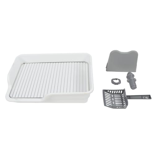 Hundeköpfchenschale flach leicht zu reinigen verschüttet Proof Edelstahl Gitter Hundetraining Toilette für kleine mittelgroße Hunde (White) von Senrusa