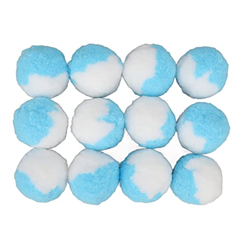 Senrusa 12 -pcs Cat Toy Bälle Weiche Elastizität Stille Interaktive Plüschkätzchen -Kautball für Innentraining Spielen (Blue) von Senrusa