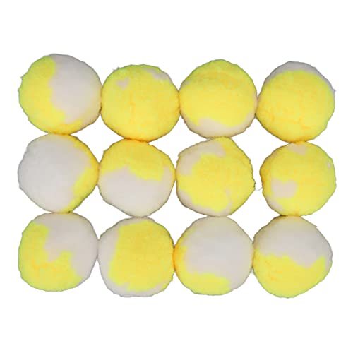Senrusa 12 -pcs Cat Toy Bälle Weiche Elastizität Stille Interaktive Plüschkätzchen -Kautball für Innentraining Spielen (Yellow) von Senrusa