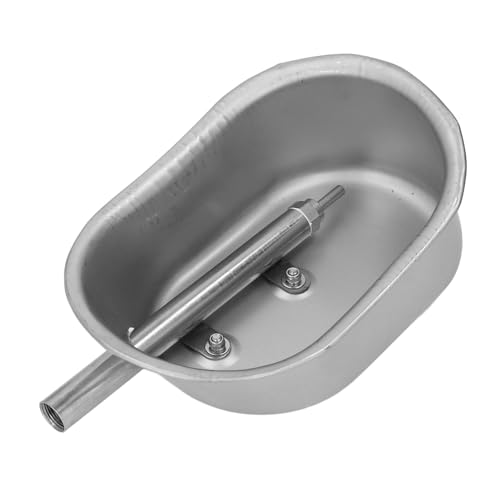 Senrusa Automatische Trinkwasserschale Edelstahl Viehstock Wasserfuttertrog für Schweineziegenschafshund -Rinder (Medium Elliptical, Size: Approx. 13 X 10.5cm) von Senrusa