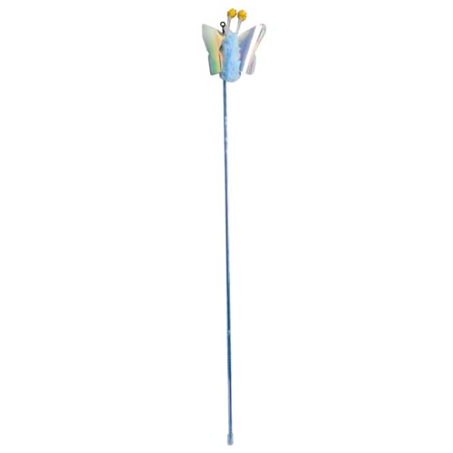 Senrusa Cat Teasing Stick Telescopic Boredom Relief Interactive Attractive Kitten Teaser Wand for Indoor Cats (Blue) von Senrusa