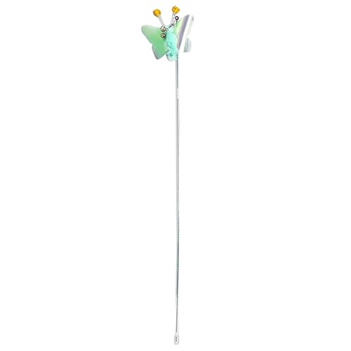 Senrusa Cat Teasing Stick Telescopic Boredom Relief Interactive Attractive Kitten Teaser Wand for Indoor Cats (Green) von Senrusa