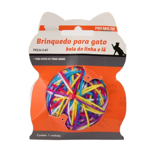 Senrusa Cat Yarn Ball Toy Colorful Teeth Grinding Cleaning Boredom Relief Kitten Woolen Yarn Ball for Indoor (S) von Senrusa