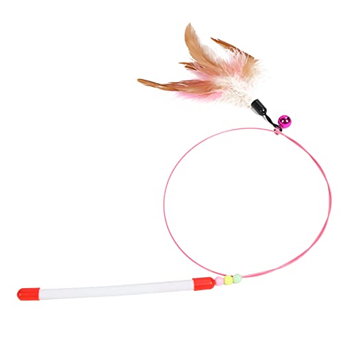 Senrusa Haustier -Feder Teaser Retractable Stab -Zauberstab interaktive Federspielzeugfischereistange für Katzen Spielen Übung von Senrusa