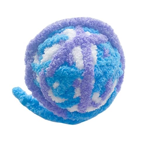 Senrusa Katzengarn Ball Spielzeug Spaß Interaktive Biss Wollgarn Cat Ball Spielzeug mit Bell für Katzen Kätzchen Welpen (Colorful (Blue)) von Senrusa