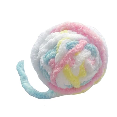 Senrusa Katzengarn Ball Spielzeug Spaß Interaktive Biss Wollgarn Cat Ball Spielzeug mit Bell für Katzen Kätzchen Welpen (Colorful (White)) von Senrusa