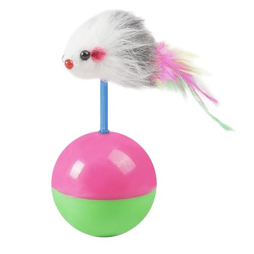 Senrusa Katzenteaserspielzeug mit Feather Bobblehead Interactive Ball Toy für Kätzchenspiel -Übungsunterhaltung von Senrusa