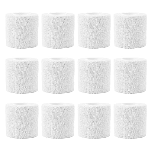 Senrusa Tier elastisches Verband Selbstklebender Huf repariert 12 Pack Nicht gewebtes Polyester für Viehstock (Weiß) von Senrusa