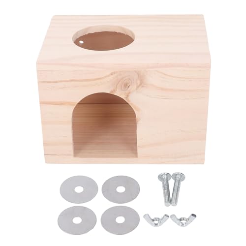 Senrusa Tiny Hamster Wood House Bite Ventilated Small Animal Hideout House for Guinea Pigs von Senrusa