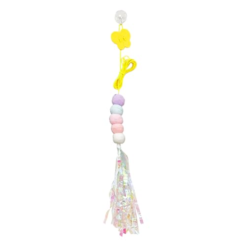 Senrusa Türkatze Teaser Spielzeug einverstimmungsbare verstellbare elastische Seil Interaktives Tür Kätzchen Teaser -Spielzeug 6,6ft (Feathered Inchworm) von Senrusa