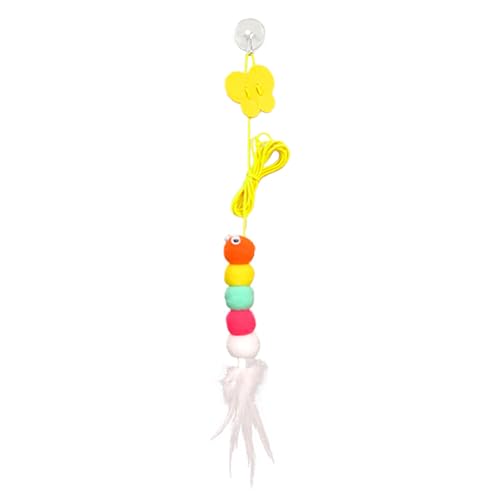 Senrusa Türkatze Teaser Spielzeug einverstimmungsbare verstellbare elastische Seil Interaktives Tür Kätzchen Teaser -Spielzeug 6,6ft (Rustle Inchworm) von Senrusa