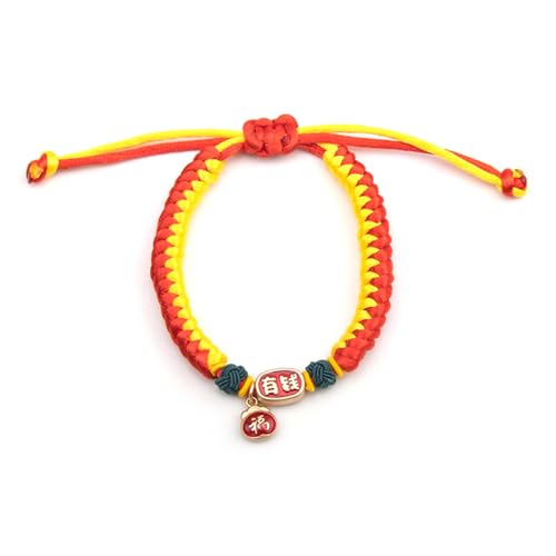 Stricken Katzenkragen Handwerk verstellbares Haustier Strick Halskette Mode Haustierkragen für Hunde Kaninchen (Red Rope(Rich and Wilful M(25‑45cm / 9.84‑17.72in)) von Senrusa