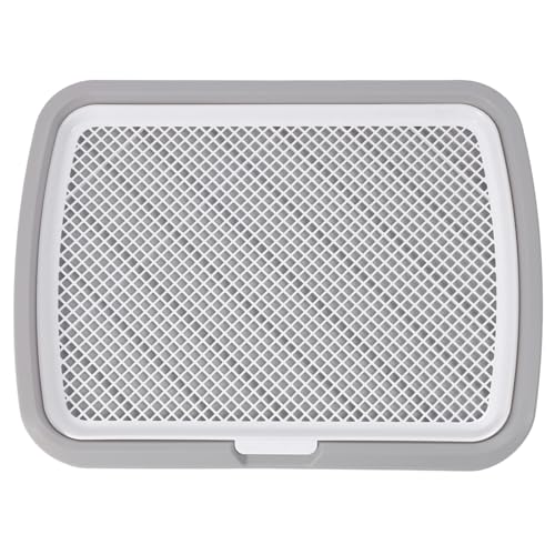 Welpen Töpfchen Training Tablett abnehmbar waschbarer Mesh Hund Pee Pad Halter Tablett für kleine Rassenhund (Gray) von Senrusa