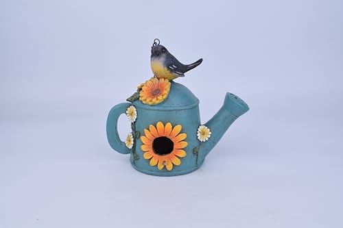 Vogelhaus für Draußen, Kunstharz-Vogelhaus mit Kette zum Aufhängen, dekorativer Vogelkäfig, Outdoor-Gartendekoration für Kolibri, Bluebird, Kardinal und andere Vögel (Blau, Eimer) von Sensational Gifts