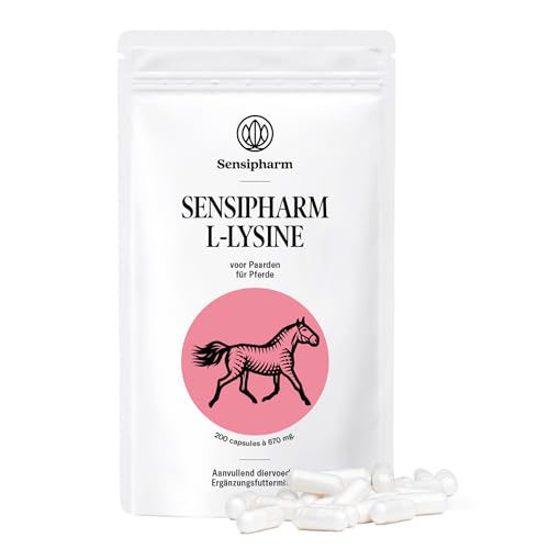 Sensipharm L-Lysin Pulver für Pferde | 200 L Lysin Kapseln Hochdosiert á 670 mg zur Unterstützung des Immunsystems | Aminosäuren kapseln Natürlich rein, ohne Zusätze | Lysin Pferd von Sensipharm