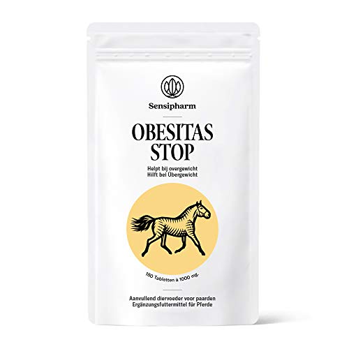 Sensipharm Obesitas Stop - Hilft Natürlich bei Übergewicht, Verstopfung - 180 Tabletten a 1000 mg. für Pferde von Sensipharm