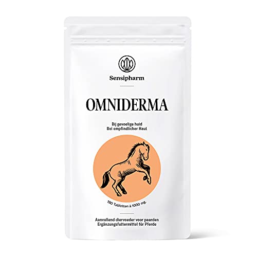 Sensipharm Omniderma - Hilft Natürlich bei Ekzem, Sommerekzem, Juckreiz, Haut, Fell, Probleme - 180 Tabletten a 1000 mg. für Pferde von Sensipharm