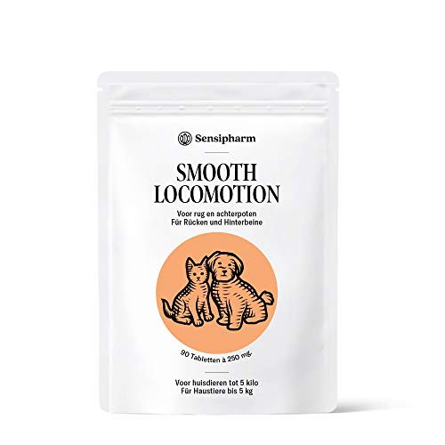 Sensipharm Smooth Locomotion - Hilft Natürlich bei Rücken, Hinterhand, Hinterbeine, Muskeln, Gelenke - 90 Gelenktabletten a 250 mg. für Katzen, Hunde, Meerschweinchen, Kaninchen von Sensipharm