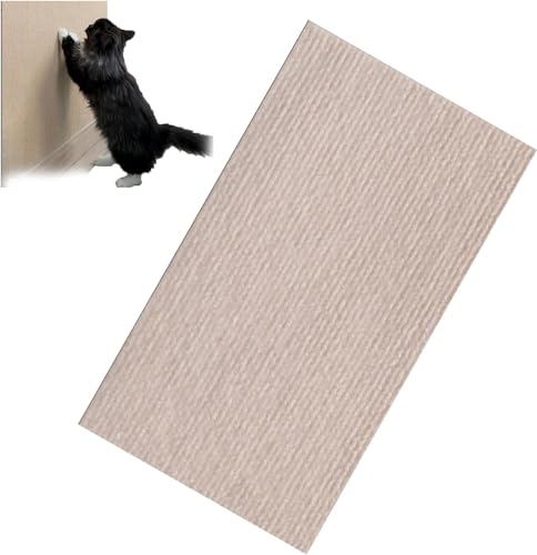 Kletternder Katzenkratzer, trimmbarer Selbstklebender Katzenkratzteppich, DIY wandmontierter Katzenkratzer für Kratzbaumregale, schützen Sie Möbel & Sofas (Beige, 30x100 cm) von Sentechx