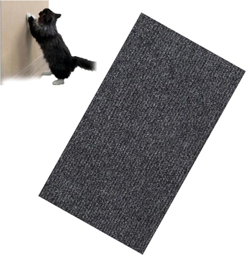 Kletternder Katzenkratzer, trimmbarer Selbstklebender Katzenkratzteppich, DIY wandmontierter Katzenkratzer für Kratzbaumregale, schützen Sie Möbel & Sofas (Dunkelgrau, 30x100 cm) von Sentechx