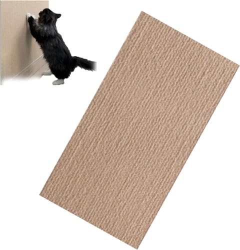 Kletternder Katzenkratzer, trimmbarer Selbstklebender Katzenkratzteppich, DIY wandmontierter Katzenkratzer für Kratzbaumregale, schützen Sie Möbel & Sofas (Khaki, 30x100 cm) von Sentechx