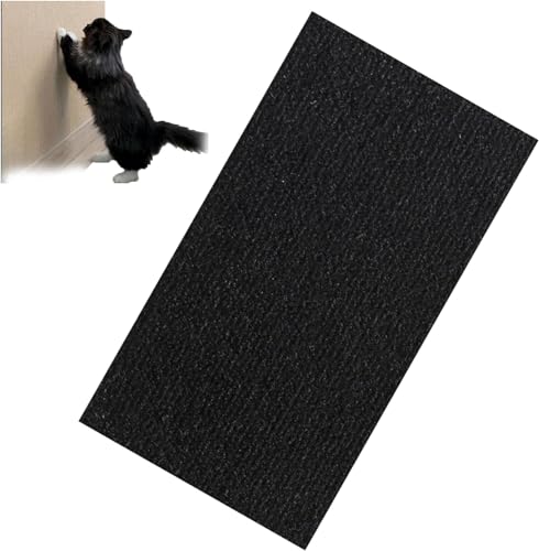 Kletternder Katzenkratzer, trimmbarer Selbstklebender Katzenkratzteppich, DIY wandmontierter Katzenkratzer für Kratzbaumregale, schützen Sie Möbel & Sofas (Schwarz, 30x100 cm) von Sentechx