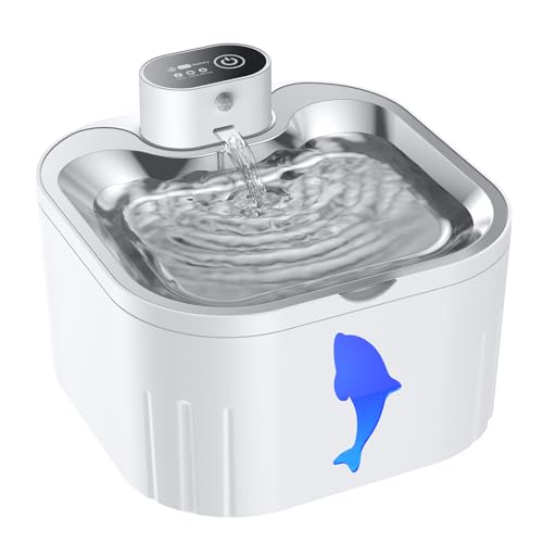 Kabelloser Katzenwasserbrunnen Edelstahl, 2,863.3 g/3.2L Katzenbrunnen Batteriebetrieben,Kabelloser Haustierwasserbrunnen für Katzen & Hunde mit Bewegungsmelder, Ultra Leise Pumpe, Multifiltration Kabelloser Katzenwasserbrunnen Edelstahl, 2,863.3 g/3.2L Katzenbrunnen Batteriebetrieben,Kabelloser Haustierwasserbrunnen für Katzen & Hunde mit Bewegungsmelder, Ultra Leise Pumpe, Multifiltration von Senyoson