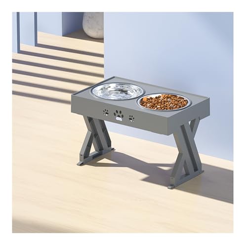Erhöhte Hundenäpfe, 3 höhenverstellbar, erhöht, Edelstahl Hundenapf Ständer Futterspender Set mit 2 Näpfen Futterstation Edelstahl Haustier Schüssel mit Ständer von SePkus