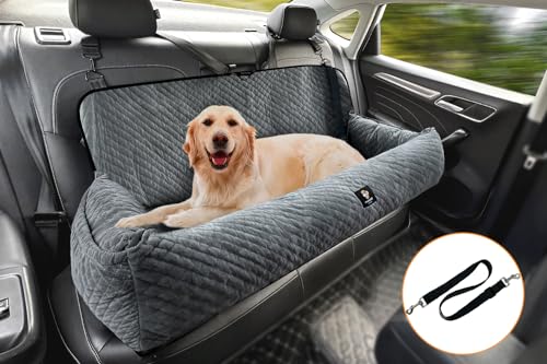 Sephyroth Hunde-Autositz für große Hunde unter 45,4 kg, Hunde-Autobett, waschbar, Haustier-Reise-Sicherheits-Autositz, super weich, sicher, abnehmbar, passend für alle Autos, Rücksitz, Grau Sephyroth Hunde-Autositz für große Hunde unter 45,4 kg, Hunde-Autobett, waschbar, Haustier-Reise-Sicherheits-Autositz, super weich, sicher, abnehmbar, passend für alle Autos, Rücksitz, Grau von Sephyroth