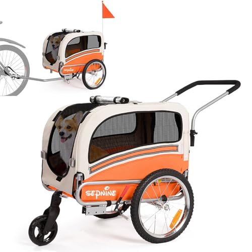 SEPNINE® 2-in-1 Hundeanhänger für Fahrrad, Fahrradanhänger Hunde,Mit Bremsen,Durchsichtige Kunststofffenster schützen vor Regen,Tragen Sie kleine und mittelgroße Haustiere unter 30 kg SEPNINE® 2-in-1 Hundeanhänger für Fahrrad, Fahrradanhänger Hunde,Mit Bremsen,Durchsichtige Kunststofffenster schützen vor Regen,Tragen Sie kleine und mittelgroße Haustiere unter 30 kg von Sepnine