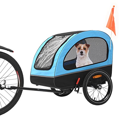 Sepnine Hundeanhänger für Fahrrad,Fahrradanhänger Hunde,Mit Reflektor und Bremse,600D Oxford Canvas Geschützt vor Regen,Maximale Belastung 40kg von Sepnine