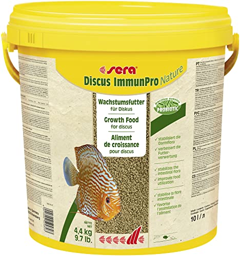 sera Discus ImmunPro Nature 10.000 ml (4,4 kg) - Wachstumsfutter für Diskus mit Probiotikum, Diskus Futter von sera