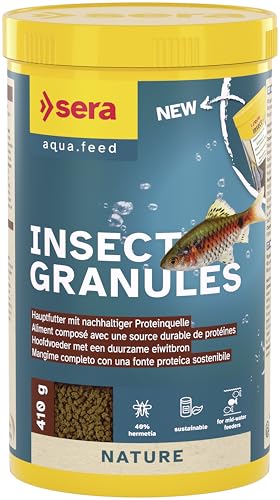 sera Insect Nature (1,5mm) 1000ml - 100% Protein aus nachhaltiger Quelle - nachhaltiges Insektenmehl als Proteinquelle bzw. Fischfutter fürs Aquarium, Granulat, ohne Farb- & Konservierungsstoffe von sera