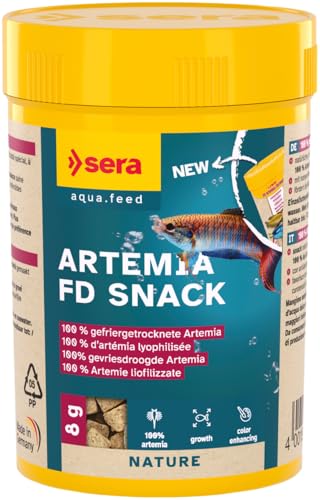 sera FD Artemia Shrimps Nature 100 ml - Der Leckerbissen für ein gesundes Wachstum - Fischfutter fürs Aquarium mit sehr hoher Verwertbarkeit, somit weniger Algen von sera