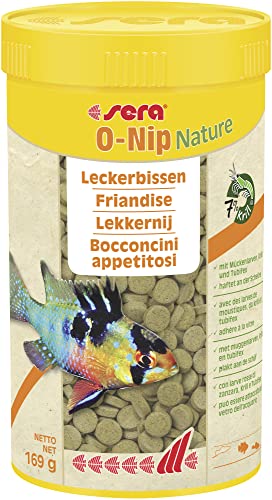 sera O-Nip Nature 250 ml - Leckerbissen als Hafttabletten mit 7% Krill für die gesunde Abwechslung - Fischfutter fürs Aquarium mit sehr hoher Verwertbarkeit und somit weniger Algen von sera