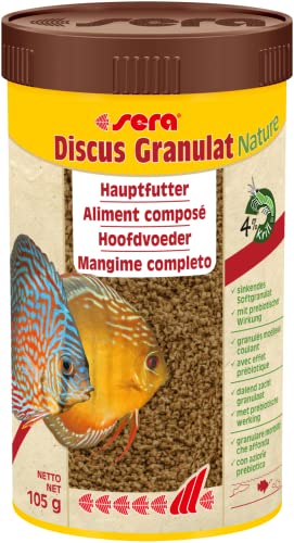 sera Discus Granulat Nature 250 ml (105 g) - Hauptfutter für alle Diskusfische, Futter für Diskus von sera