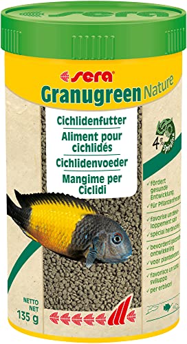 sera Granugreen Nature 250 ml (135 g) - Hauptfutter für ostafrikanische Cichliden, Futter für Malawi von sera