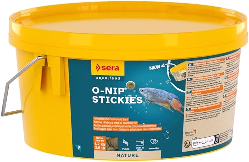 O-Nip Stickies 2,2 L 1,2 kg | Leckerbissen als Hafttabletten mit 7% Krill für die gesunde Abwechslung | Fischfutter fürs Aquarium mit sehr hoher Verwertbarkeit, somit weniger Algen von sera
