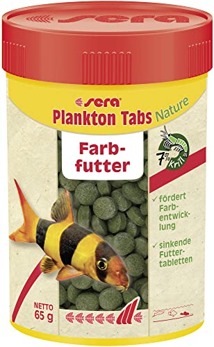 sera Plankton Tabs Nature 100 ml (65 g) - Sinkende Futtertabletten mit 7% Krill für die natürliche Farbentwicklung, Futtertabletten Aquarium, Schneckenfutter von sera