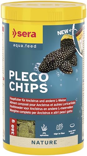 sera Pleco Chips 1.000 ml (380 g) | Formstabile Chips für den gesunden Wels | Hohe Futterverwertbarkeit | Futter für Zierfische | Fischfutter Made in Germany von sera