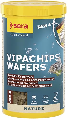 sera Vipachips Wafers 1.000 ml (380 g) | Hauptfutter mit 4% Insektenmehl | Schnell sinkende Chips für bodenfressende Fische | Ohne Farb- & Konservierungsstoffe | Ressourcenschon. & naturnahe Ernährung von sera