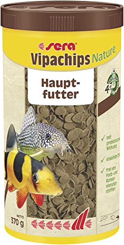 sera Vipachips Nature 1000 ml | Hauptfutter mit 4% Insektenmehl | Schnell sinkend für Bodenfressende Fische | Ohne Farb- & Konservierungsstoffe | Ressourcenschonend & Naturnahe Ernährung von sera