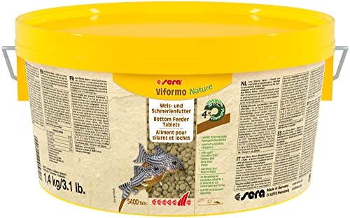 sera Viformo Nature 1,4 kg | Nahrhaftes Tablettenfutter für Welse | OHNE Farb- und Konservierungsstoffe | Artgerechte Ernährung für Bodenfische | Mit Gammarus & vitaminreichen Seealgen von sera