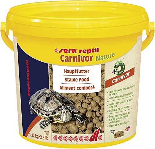 sera reptil Professional Carnivor Nature 3,8 L (1,12 kg) - Das Zweikomponentenfutter für Carnivore Reptilien, Wasserschildkröten Futter, 3.8 l (1er Pack) von sera