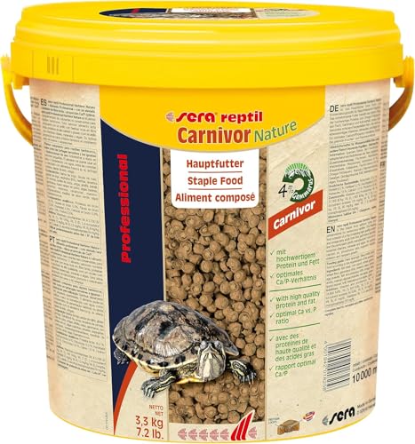 sera reptil Professional Carnivor Nature 10 L (3,3 kg) - Das Zweikomponentenfutter für Carnivore Reptilien, Wasserschildkröten Futter von sera