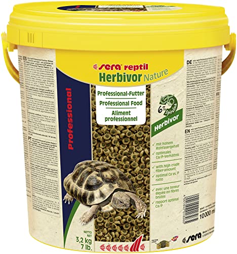 sera reptil Professional Herbivor Nature | 10 L (3,2 kg) für Landschildkröten & Leguane | Ohne Farb- und Konservierungsstoffe | Reich an Vitaminen, Mineralien & Algen von sera